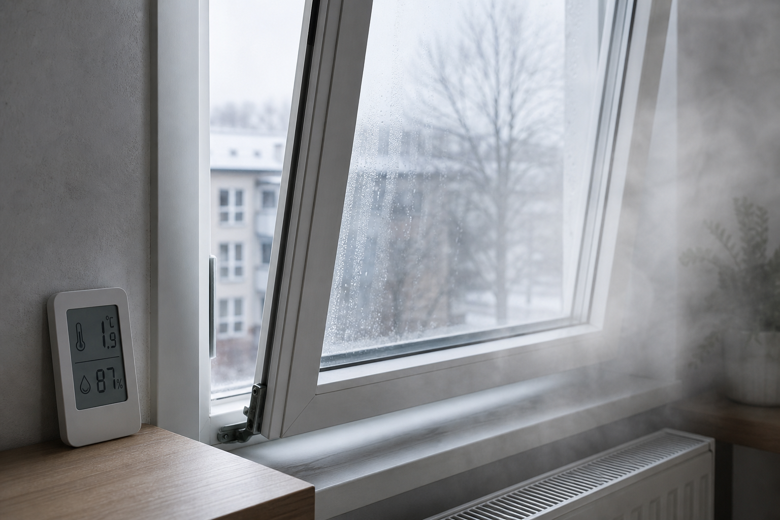 Stoßlüften in der Wohnung — Lüftungsprotokoll